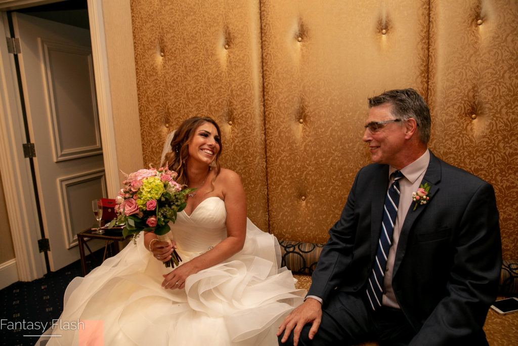 Bride with father in The Grandview Lobby
