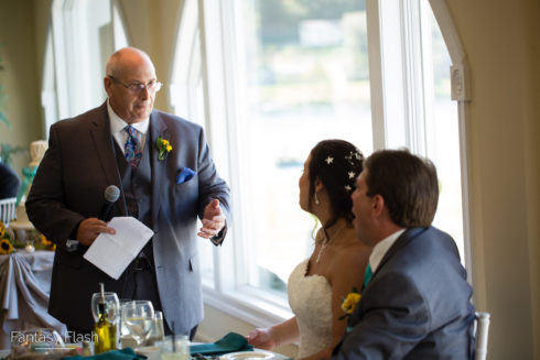 Father toasting bride and groom at Candlewood Inn