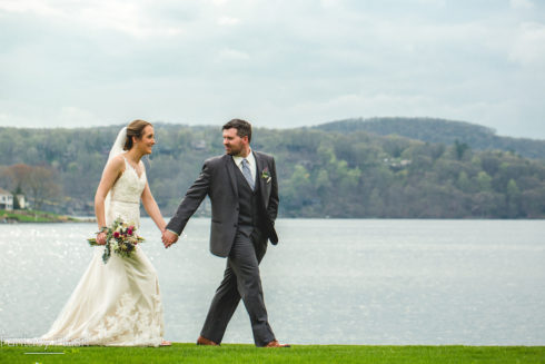 A Bride and Groom Walking