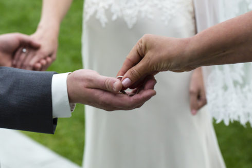 wedding ring ceremony at Candlewood Inn