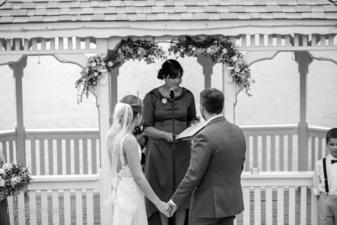 bride and groom exchanging vows
