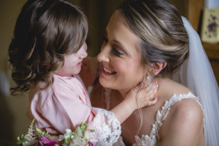 A bride with her daughter