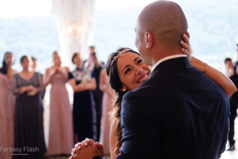 Brides expression during first dance