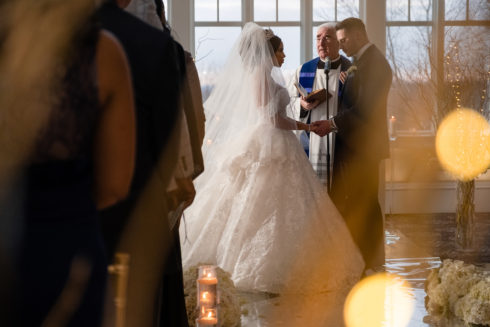 couple getting married at le chateau