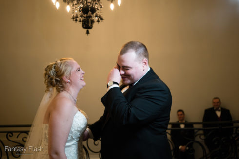 bride and groom laughing at the Villa Borghese