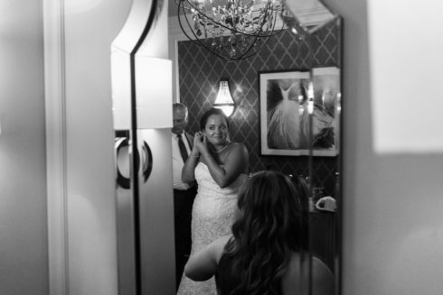 bride getting ready for wedding