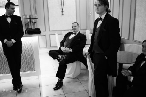 grooms men hanging out