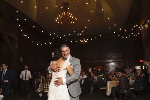 a bride and grooms first dance at Hollow Brook Golf Club