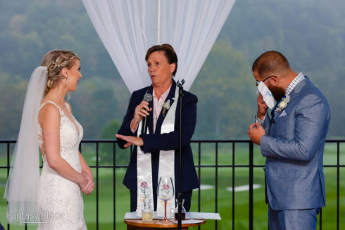 wedding ceremony at Hollow Brook Golf Club