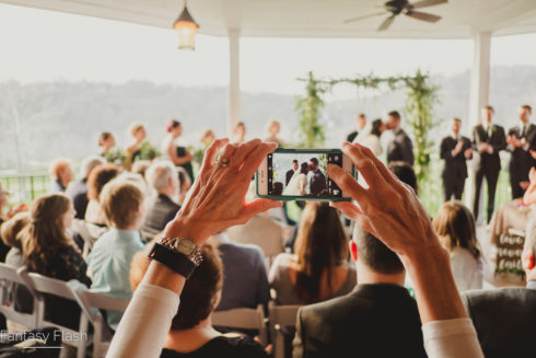 a wedding ceremony at Hollow Brook Golf Club