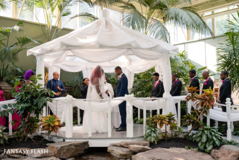 wedding ceremony in Anthonys Pier 9 garden room