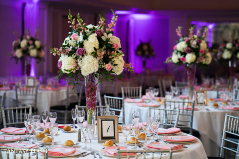 Table decorations at the New York Country Club