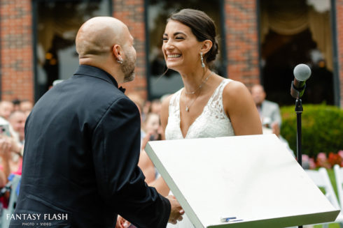 A bride and groom getting married at The Thayer Hotel