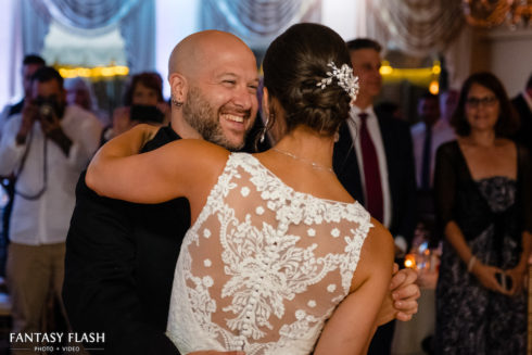 A bride and grooms first dance at hotel thayer