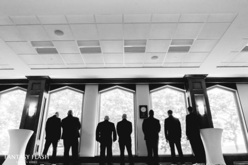 Groomsmen in the Eisenhower Room of Thayer Hotel