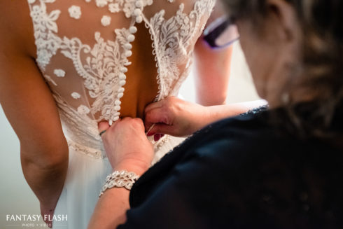 a bride getting ready at the Thayer Hotel