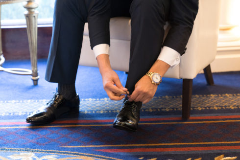 A Groom getting ready at the VIP Country Club