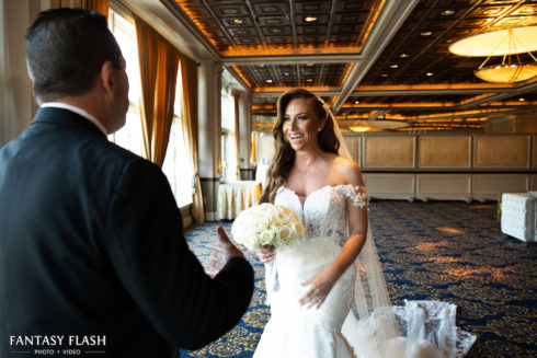 first look ceremony at VIP Country Club