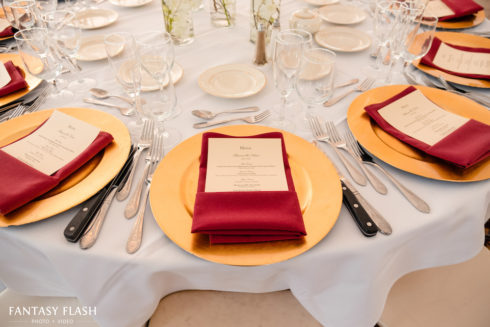 place settings at West Hills Country Club