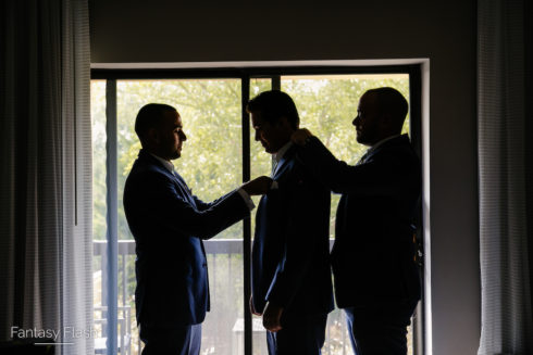 groom with groomsmen at West Hills Country Club