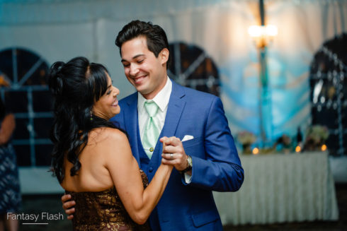 groom dancing with his mother at West Hills Country Club