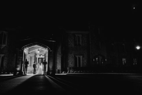 black and white wedding photography at Whitby Castle